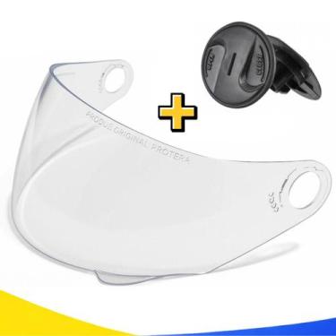 Imagem de Kit Viseira Cristal Botão Reparo Capacete Pro Tork Liberty 4 5 Lente V
