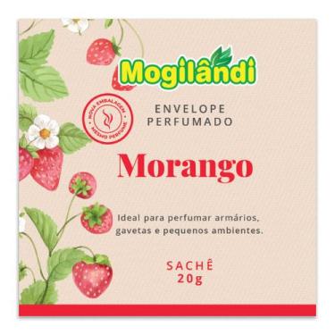 Imagem de Kit 2 Envelopes Perfumados Morango Mogilândi Sache 20g Gavetas Armário