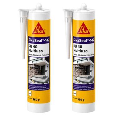 Imagem de Kit 2 Selantes PU 40 SikaSeal 142 Multiuso 360g Branco