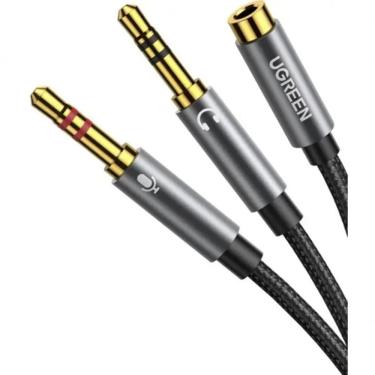 Imagem de Cabo De áudio Ugreen 2x P2 Macho Para P2 Fêmea, 20cm - Av140