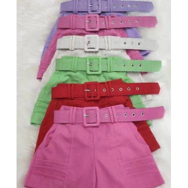 Imagem de Bermuda infantil feminina com cinto - BK Kids, Verde, 14 