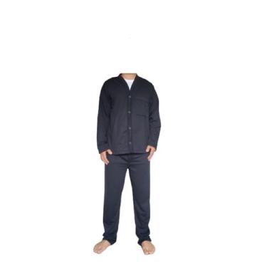 Imagem de Pijama Masculino Aberto Flanelado Moletinho C/botões Inverno Liso - ST