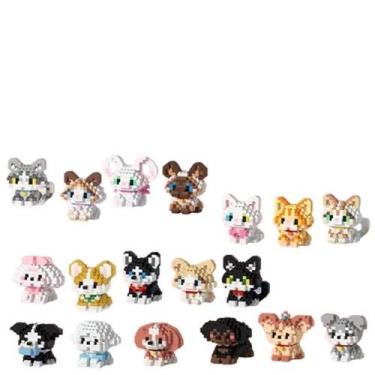 Imagem de Blocos de Montar Mini Cão e Gato de Estimação, Brinquedo Educativo par