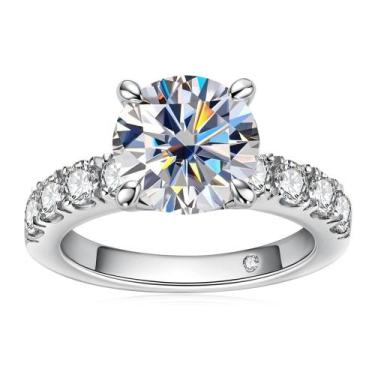 Imagem de Anel De Noivado De Moissanite 9,5 Mm 3,5Ct prata 925 - Anu Club, 15
