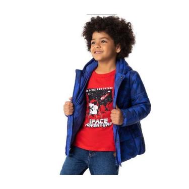 Imagem de Jaqueta Puffer Bobojaco Infantil Menino em Tarefá CapuzBolsos 100% Pol