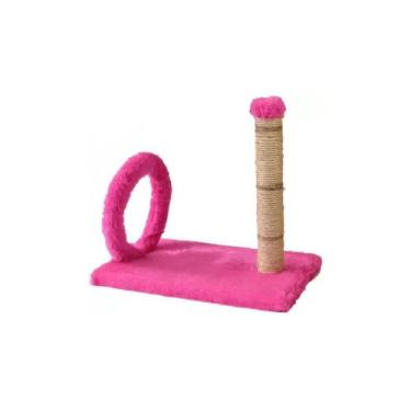 Imagem de Arranhador para gato sisal brinquedo poste com arco - Generico, Rosa
