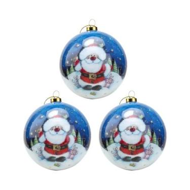 Imagem de Decorações Para Árvore De Natal De 8cm, Conjunto De 3 Peças, Bolas De 