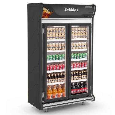 Imagem de Balcão Expositor Auto Serviço para Bebidas Refrigerado Refrimate ASB1240 750L 2 Portas Preto 220V