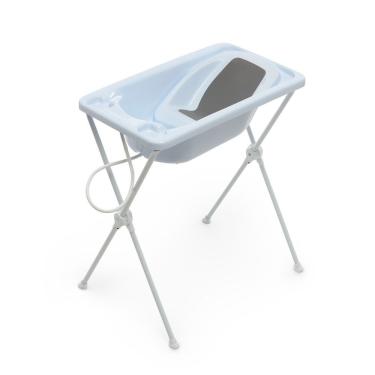 Imagem de Banheira de Bebê com Suporte Acqua Trio 7065 20L Azul com Assento Redutor e Mangueira Galzerano