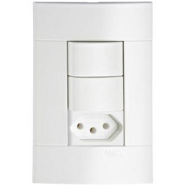 Imagem de Conjunto 4x2 interruptor simples duplotomada 10a schneider lunare up b