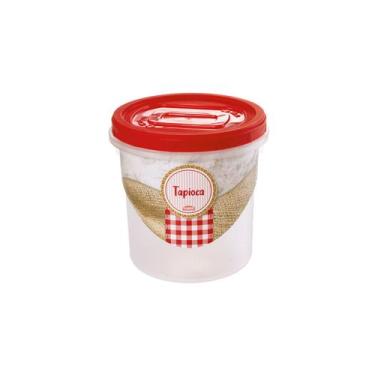 Imagem de Porta Mantimentos Tampa Rosca Pote Tapioca Branco 1,8L - PLASUTIL