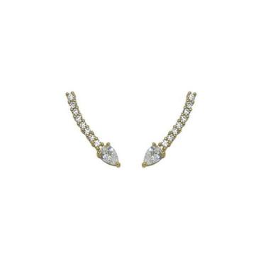 Imagem de Brinco Ear Cuff Gota Cristal Banhado a Ouro - Zircônia - VIDIÈ