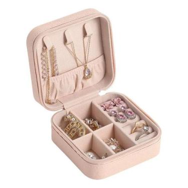 Imagem de Porta Joias Compacto Organizador de Acessórios Feminino Cor:Rosa - IMP