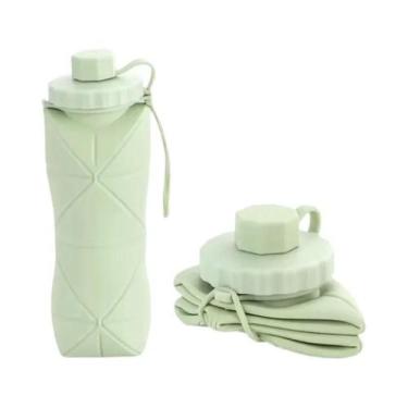 Imagem de Garrafa De Água Dobrável De Silicone Grande 600ml Portátil Para Viagem