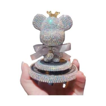 Imagem de Urso De Cabeça Grande Para Decoração Automotiva Com Coroa De Diamantes