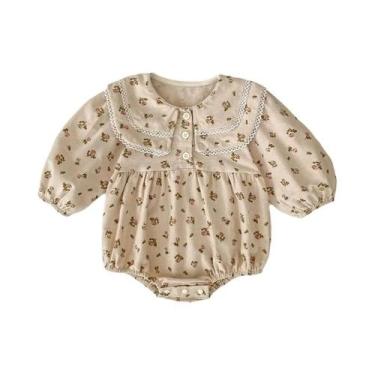 Imagem de Macacão Floral De Musselina Para Bebês De 0 a 24 Meses, Moda De Outono