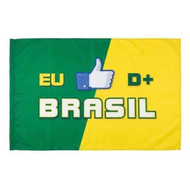 Imagem de Pack Com 50 Bandeira de Tecido Copa Brasil Eu Curto S/H 30X45 - Senhor