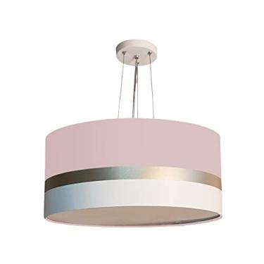 Imagem de Lustre Pendente Faixas Bronze Cúpula 30x15 Cor: Rosa