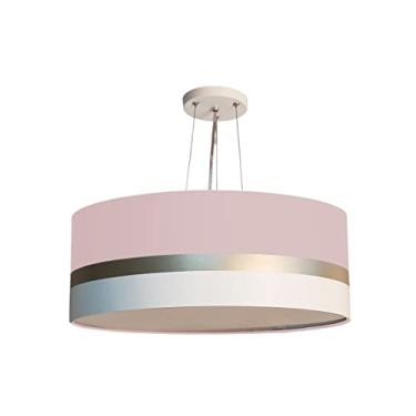 Imagem de Lustre Pendente Faixas Bronze Cúpula 50x15 Cor: Rosa