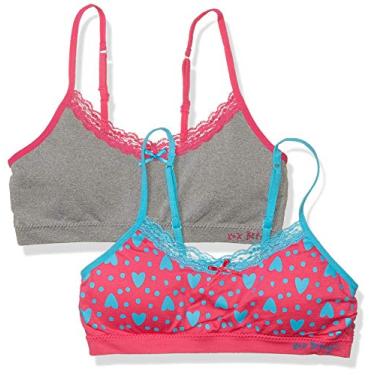 Imagem de Betsey Johnson Pacote com 2 sutiãs para meninas, rosa, 7-8