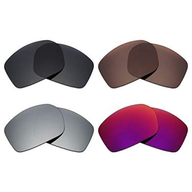 Imagem de 4 pares de lentes polarizadas de substituição Mryok para óculos de sol Spy Optic Touring – Preto Stealth Preto/Bronze Marrom/Prata Titânio/Sol Meia-Noite