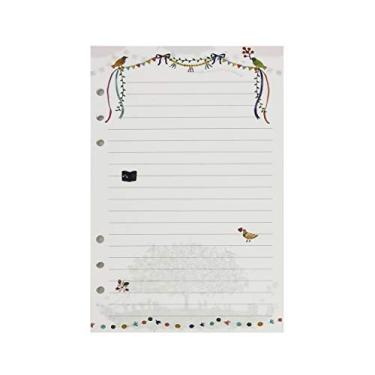 Imagem de Refil de papel para pasta de arquivo A5 de 21,5 cm / A6 polegadas 6 furos capa redonda para fichário (Forest Line, A5)