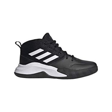 Imagem de adidas Tênis de basquete unissex Child Own The Game Wide, Preto/branco/branco, 21