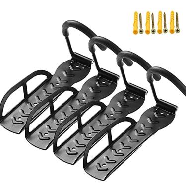 Imagem de Suporte de bicicleta para garagens, ganchos verticais para pendurar bicicletas para armazenamento interno com ganchos não reversíveis (pacote com 4)