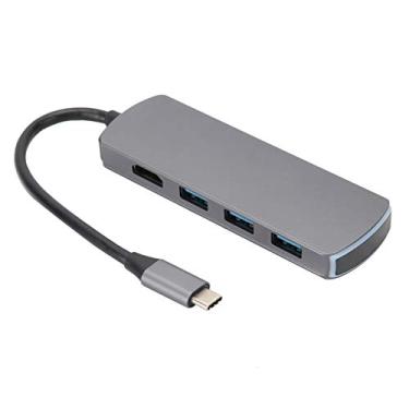 Imagem de Hub USB, Liga de alumínio 6 em 1 USB Hub Tipo C Multiportas USB C para HDMI 4K Cabo Adaptador Acessório de computador para tablet iOS para Microsoft Pro 7