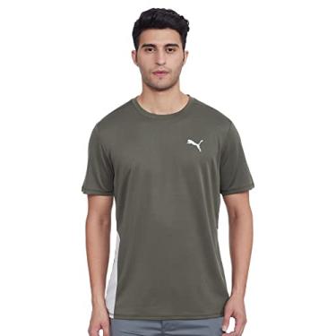 Imagem de Camiseta Run, PUMA, Masculino, Verde musgo e Cinza G