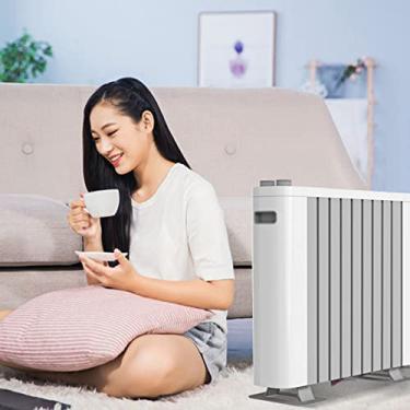 Imagem de KRASS Aquecedor elétrico de convector, aquecedor de ambiente portátil silencioso independente 3 configurações de calor termostato ajustável, aquecedor silencioso com funções de virada e superaquecimento para home office, Collector88