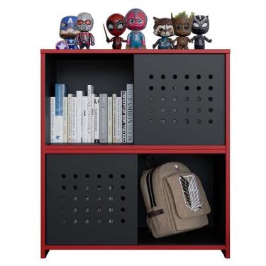 Imagem de Estante Armário Gamer Escritório 2 Porta Pixel Preto Caemmun