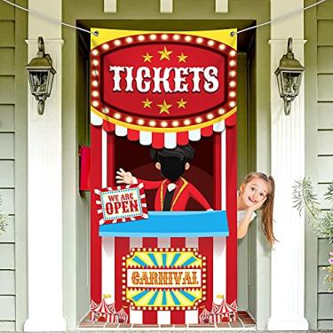 Imagem de Banner grande para cabine de ingressos de carnaval - Decorações de festa com tema de carnaval | Decorações de festa com tema de circo | Pano de fundo para cabine de fotos de carnaval para decorações de Natal | Decorações de festa de carnaval