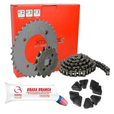 Imagem de Kit Relação + coxim coroa + graxa branca Biz 125 2005 á 2022
