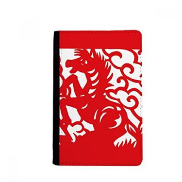 Imagem de Porta-passaporte com corte de papel cavalo animal china zodíaco porta-passaporte notecase burse capa carteira porta-cartão, Multicolor