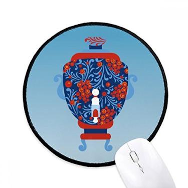 Imagem de DIYthinker Tapete de mouse padrão de vaso com símbolo nacional da Rússia para mesa de escritório tapete redondo para computador