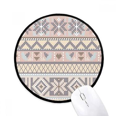 Imagem de DIYthinker Mouse pad padrão triângulo octogonal losango desktop escritório tapete redondo para computador