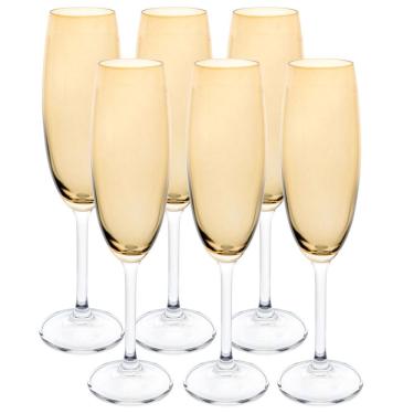 Imagem de Conjunto de Taças para Champanhe Bohemia Gastro 220ml Amarelo - 6 Peças