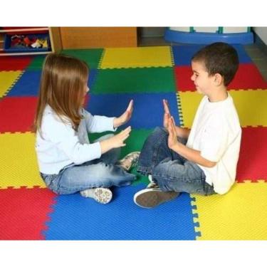Imagem de Kit 12 Placas Tatame Eva kl Master Fitness Tapete Infantil Colorido