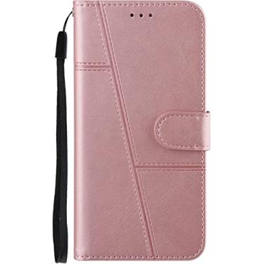 Imagem de CYSUE Capa para iPhone 13/13 Mini/13 Pro/13 Pro Max, capa de telefone carteira flip de couro PU capa protetora à prova de choque com suporte de bloqueio de RFID (cor: rosa, tamanho: 13 6,1 polegadas)