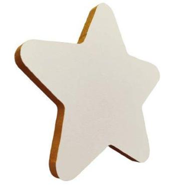 Imagem de Gancho de Parede Formato Estrela Mdf laminado borda colorida
