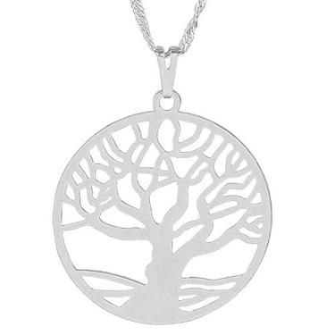 Imagem de Colar Árvore da Vida com Aro 30mm - Sunshine Cristais Cor:Prata