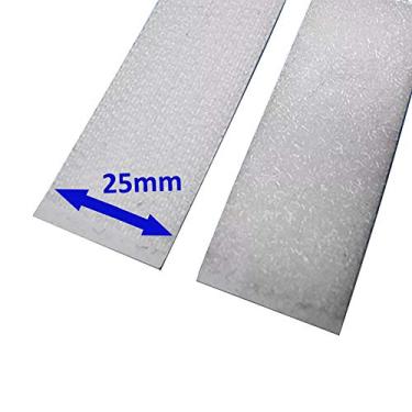 Imagem de Fita Auto Adesiva com material Macho + Fêmea 25mm Fixação De Pedais - 1 Metro BRANCO