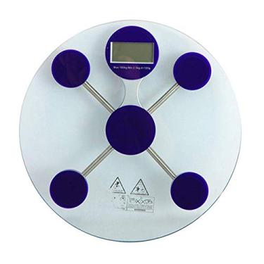 Imagem de balança de pesagem eletrônica digital redonda, balanças de banheiro de vigilantes de peso alta precisão ultrafina extra larga 2 pilhas alimentadas, preto