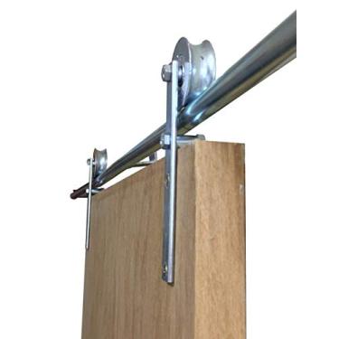 Imagem de Kit Porta Celeiro 2 Roldanas Aparente - Tubular 1,60 M - Brilhante - Al-Fer