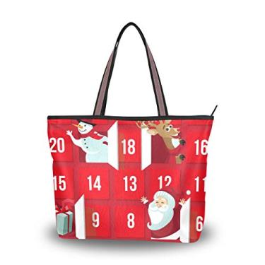 Imagem de Bolsa de ombro feminina com alça superior, calendário do advento de Natal, bolsa de ombro, Multicolorido., Medium