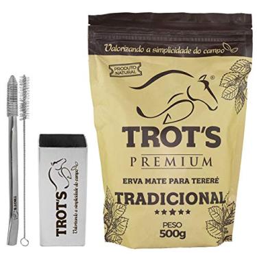 Imagem de KIT COPO DE TERERÉ INOX + BOMBA REDONDA MOLA + TERERÉ CLÁSSICO 500G