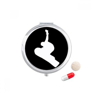 Imagem de Estojo de comprimidos de skate esportivo preto com desenho de salto, caixa de armazenamento de medicamentos dispensador de contêiner