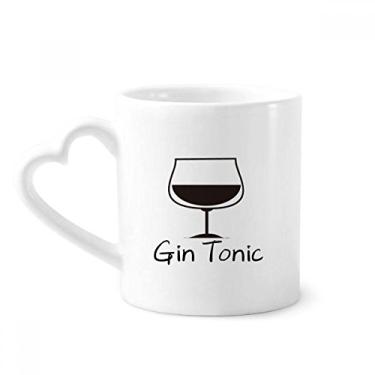 Imagem de Contorno de Gin Tonic Caneca de coquetel café cerâmica copo de coração de vidro
