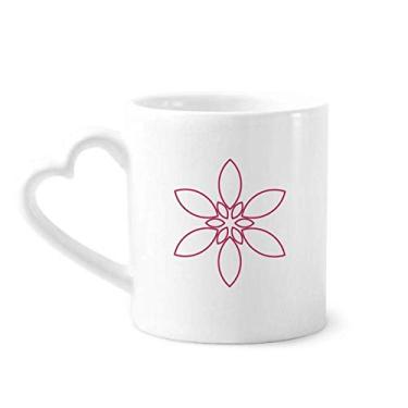 Imagem de Caneca de flor com estampa de flor de pétala de flor, copo de coração de vidro